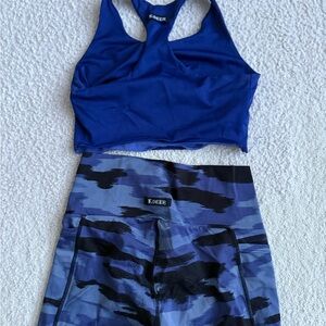 K-DEER Vibrant Blue Top and Camouflage Leggings